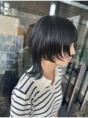 ウルフカット×インナーカラー×グリーン×スリザリン