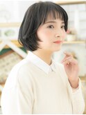 黒髪バレイヤージュオン眉ショートボブTb3戸頭20代30代40代