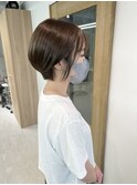 ショートボブ_ラベンダーブラウン_ショートスタイル