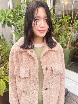 モク 大阪梅田店(MOK) 【顔まわりカット】フリルバングミディ