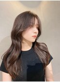 韓国ロングヘア前髪あり