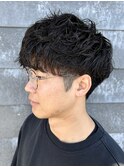 シャドウパーマナチュラルマッシュ波巻きスパイラルパーマメンズ