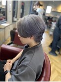 センターパート/シルバー/ハイトーン