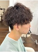 メンズパーマメンズカットセンターパートメンズマッシュウルフ