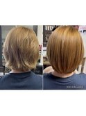 【Before After♪】ブリーチ毛に髪質改善 縮毛矯正・リアル