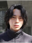 渋谷メンズロングメンズミディアム緩めスパイラルパーマ