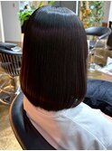 ミディアムボブ 内巻き ストレート ダメージレス 髪質改善