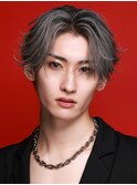 LIPPS天神シルバーカラーフェザーパーマメンズウルフ