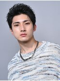 ツーブロ刈り上げなしスッキリ前髪好印象大人かきあげショート