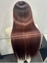 ピリオド 赤坂(Period.) ロングヘアー ブリーチなし レッド 髪質改善 赤坂見附 美容室