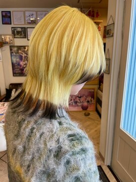 ヘア メイク ココ(hair make coco) イエロー×裾カラー★