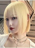 ブリーチショートボブ/韓国ヘア