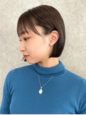 ミニボブ切りっぱなしボブ　イルミナカラーアッシュブラウン20代