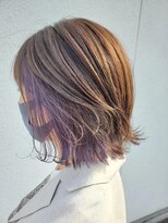 セットアップ 倉敷中庄店(SET-UP)&nbsp;オシャレ上級者 明るめグレージュ インナーカラー×パープル