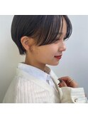 ハンサムショート　大人可愛い　　ミニボブ　シースルーバング