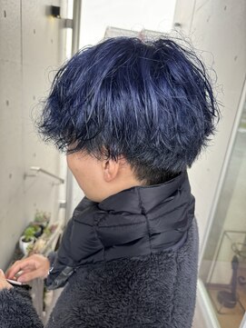 アチーブ ヘア デザイン(achieve hair design) 20代30代ナチュラル束感ショート爽やかマッシュネイビーブルー