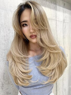 サイン 表参道(SIGN) ミディアムヘアグレージュカラーデザインカラーシルキーベージュ