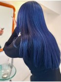 ブルーヘア/ストレートヘア/クールカラー