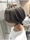 バレイヤージュ/船橋/くすみベージュ/細めハイライト