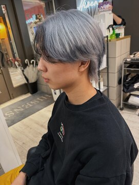 ハイセンス(HISENSE) メンズダブルカラーセンターパートニュアンスパーマ【GIA】