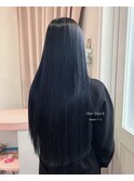 ブルーブラック　艶髪　暗髪　韓国風ヘア