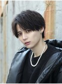 センターパートツイストスパイラルパーマ刈り上げメンズパーマ
