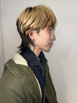 メンズレコ 渋谷(MEN'S LECO) 抜きっぱなしブリーチルーツカラーウルフ