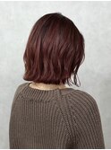 ピンクバイオレット×切りっぱなしボブ【渡辺】