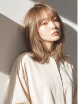 ニコデュエ 本厚木(nico. due) 斜めバング/ミルクティーピンク/ラフウェーブ/本厚木