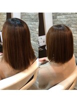 ジェムヘアー(J'aimeHair) リタッチハイブリッド縮毛矯正・ハイライト履歴有・ボブ