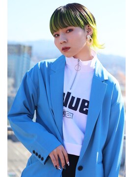 アヴァンティ ヘアーアンドスパ(avanti hair&spa) マッシュウルフの個性的☆ネオングリーンカラー