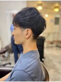MEN’SHAIRアッシュブラックマッシュパーマ