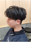 刈り上げマッシュセンターパートニュアンスパーマ
