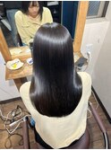 髪質改善ストレート /黒髪/ネビージュ/小顔/ワンレン