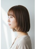 30代40代50代切りっぱなしボブフェイスレイヤー透明感カラー