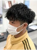 マッシュスパイラルパーマツイストスパイラル波巻きメンズ