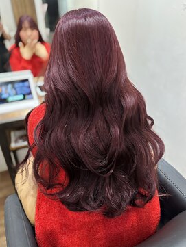 アリスバイアフロート 自由が丘(ALICe by AFLOAT) ブリーチなしダブルカラーでつくるワインレッド【自由が丘】