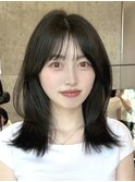 エアリーパーマアンニュイカール色気うるツヤアッシュグレージュ