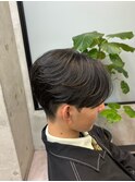 センターパート/毛流れパーマ/毛流れ縮毛矯正/メンズカット