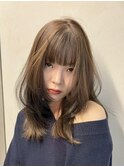 ブリーチなしグレージュカラー×レイヤーカットでイメチェンヘア