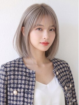 ナンバー ノード 渋谷(N° node) 【小顔魅せ】顔まわりレイヤー×大人可愛い艶ワンカールボブ