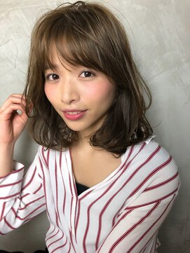 フラクト(FLact) 小顔似合わせカット_シースルーバング_ダークアッシュ