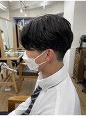 バーム仕上げ◎自然な毛流れワンカールパーマ◎コンマへア