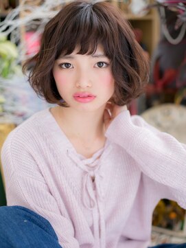 カバーヘア イヴ 戸頭店(COVER HAIR EVE) オン眉アッシュブラック小顔前下がりボブc5戸頭20代30代40代