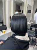 #縮毛矯正#黒髪ボブ#大和八木