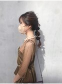 お呼ばれヘア/編みおろしスタイル/編み込みアレンジ
