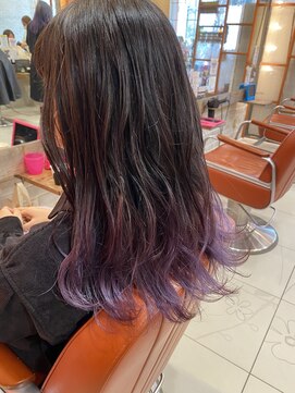 ネオリーブサイン 大森店(Neolive sign) 裾カラー　グラデーション　パープルバイオレット　【大森】