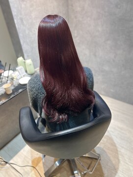 ノア(noa) ブリーチしないwケアカラーでガーネットカラー♪