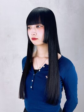 アルバム 銀座(ALBUM GINZA) ロングおくれ毛グレージュ暗めカラー前髪カット_F31043