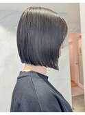 アイロンいらず切りっぱなしボブ・縮毛矯正*